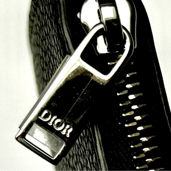 ❤️ CHRISTIAN DIOR UNISEX BLACK SMALL LEATHER WALLET CREDIT CARD CASE ITALY - Picture 6 of 9